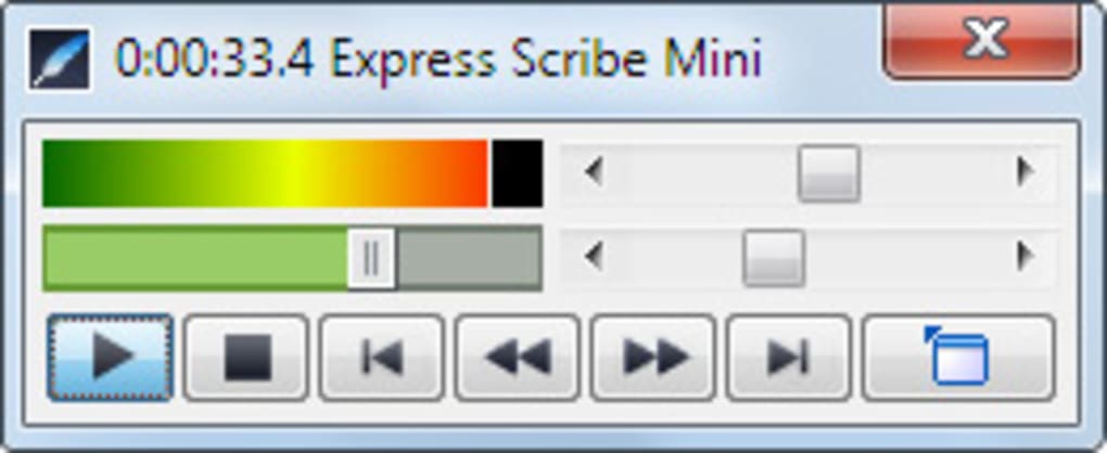 express scribe m4a file showing one second long