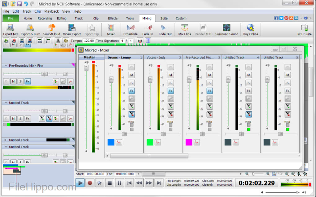 mixpad multitrack mixer master