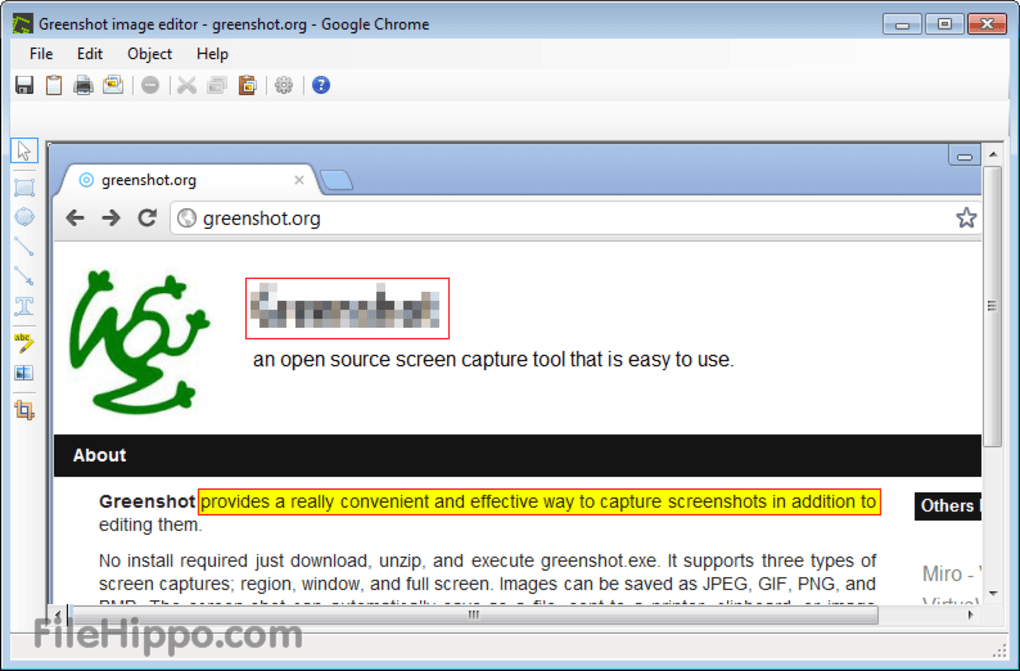 greenshot capture scrolling web page