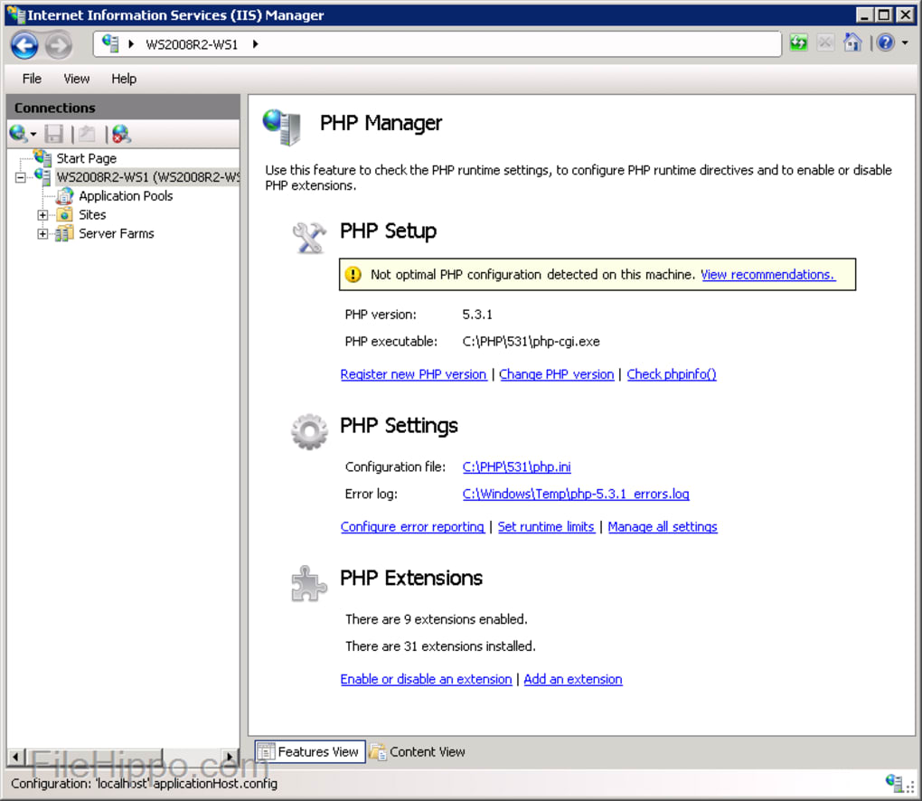 PHP Manager for IIS 7 Free