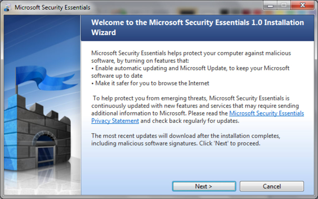 Windows用のMicrosoft Security Essentials
