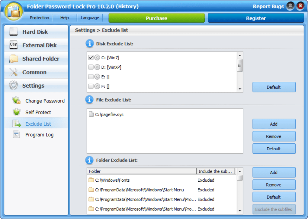 Windows用のFolder Password Lock Pro をダウンロード Filehippo com