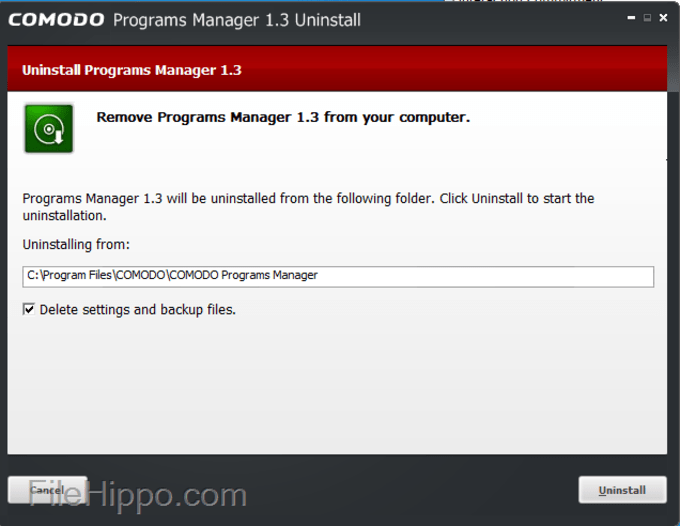 comodo programs manager windows 8