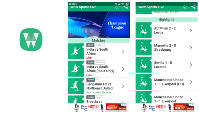 Sports live apk online vola