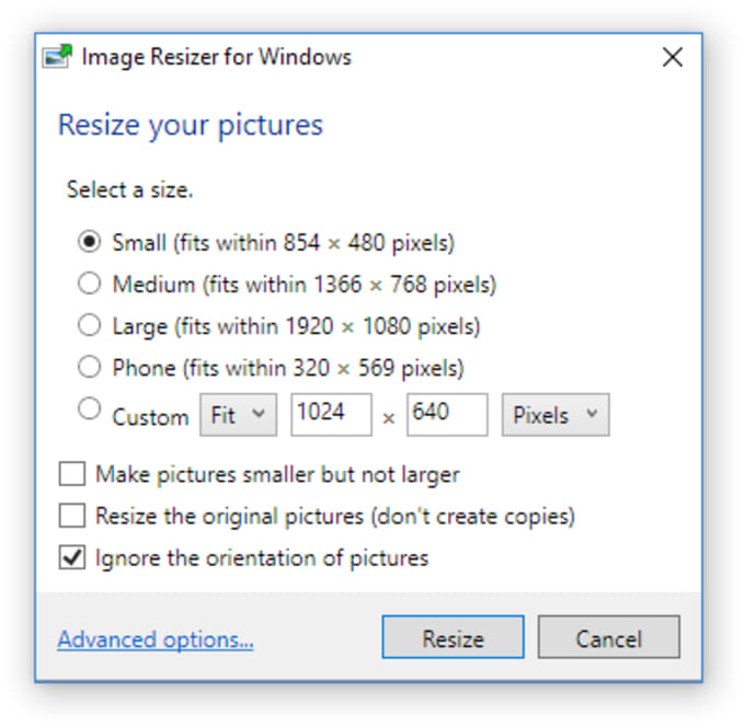 fast image resizer windows 8