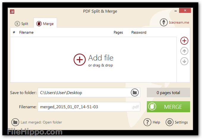 Icecream pdf split & merge