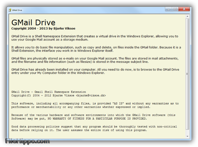 Windows用のgmail Drive 1 0 をダウンロード Filehippo Com