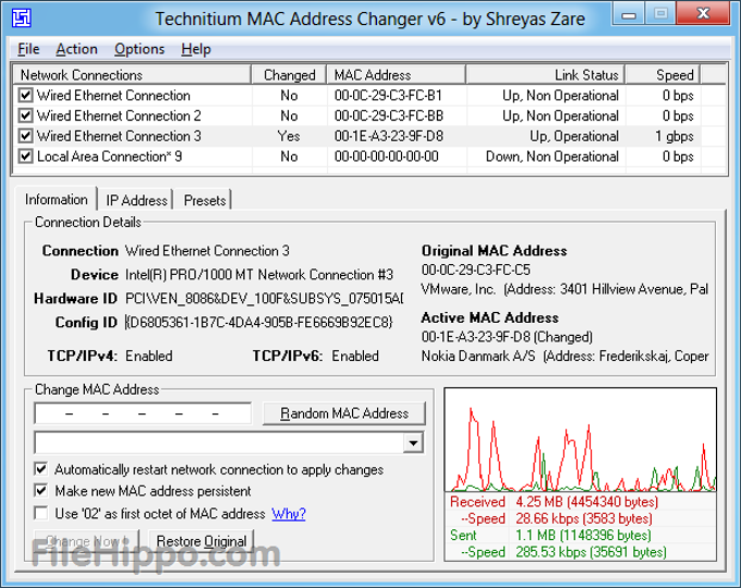 change mac address serial key