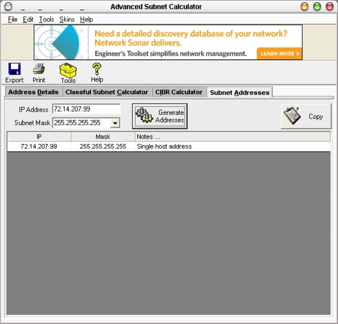 asesinato par segunda mano Download Advanced Subnet Calculator 9.0.6 for Windows - Filehippo.com