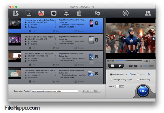 Mac用のmacx Video Converter Pro 6 3 0をダウンロード Filehippo Com