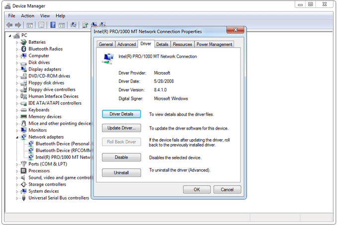 intel network adapter windows 7 64 bit