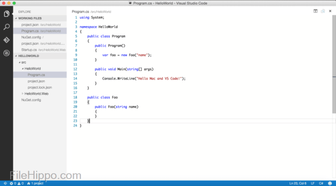can you code in c in visual studio for mac?
