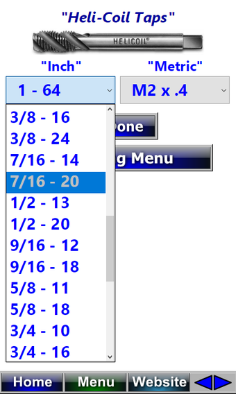 Helicoil tap chart, helicoil tapping chart , helicoil tap size