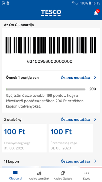 Clubcard Tesco Hungary