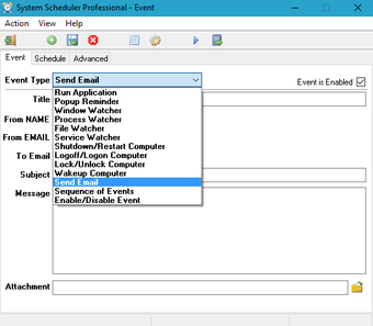 System Scheduler Screen Views 5