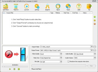 FLV to AVI MPEG WMV 3GP MP4 iPod Converter