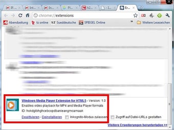 Windows Media Player HTML5 Extension for Chrome