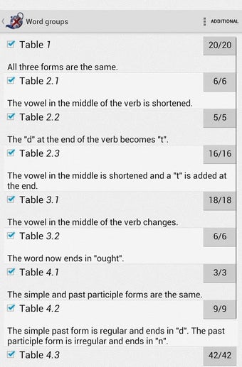 Immagine 0 per Irregular verbs