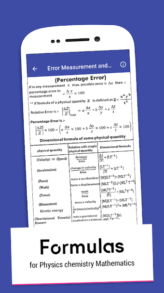 Physics, Chemistry and Maths Formulas