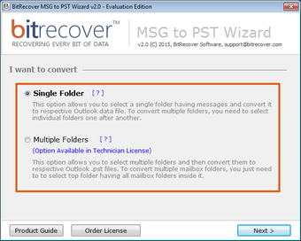 Image 0 for BitRecover MSG to PST Wiz…