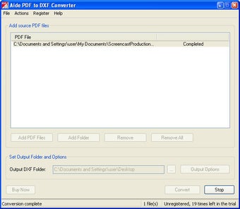 Immagine 1 per Aide PDF to DXF Converter