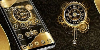Image 0 pour Clock Luxury Gold Theme