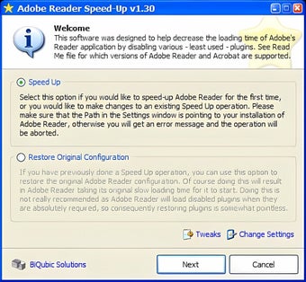 Adobe Reader SpeedUp screenshot 1