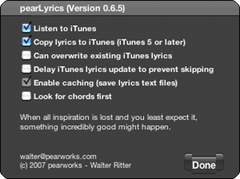 Image 0 pour pearLyrics Widget