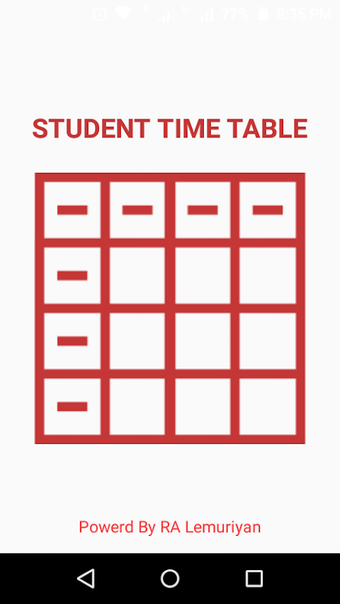 Image 0 for Class Time Table