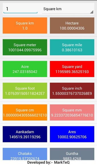Land Area Converter的第0张图片