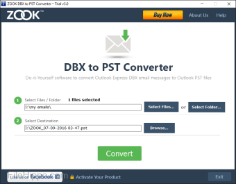 Zook DBX to PST Converter