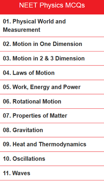 Image 0 pour NEET Physics MCQs