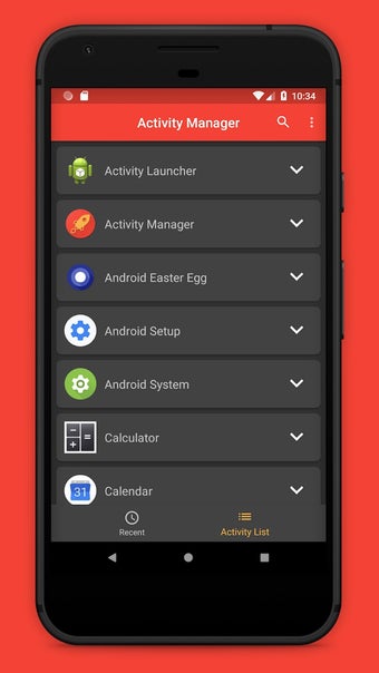 Activity Manager: Hidden activity launcher