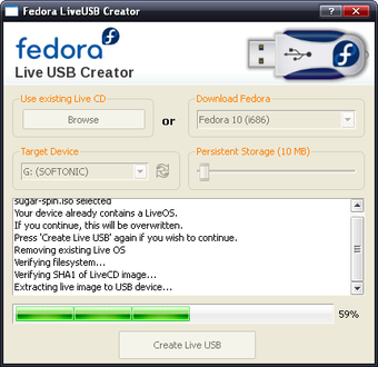 Image 0 for Fedora LiveUSB Creator