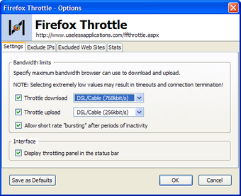 Firefox Throttle