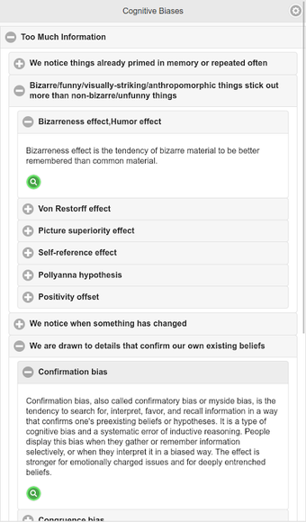 Cognitive Bias cheatsheet