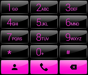 Dialer Theme Gloss Black Pink