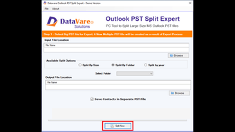 Image 0 pour DataVare Outlook PST Spli…