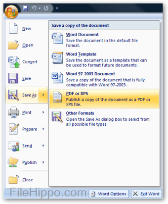 2007 Microsoft Office Add-in: Microsoft Save as PDF or XPS