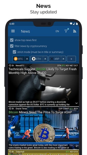 Crypto App - Widgets, Alerts, News, Bitcoin Prices