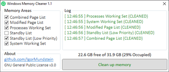 Bild 1 für Windows Memory Cleaner