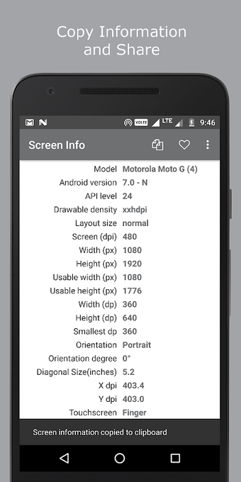 Screen Size / Info / Dpi