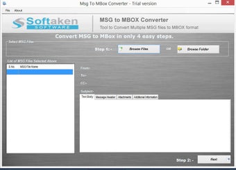 Imagen 0 para Softaken MSG to MBOX Conv…