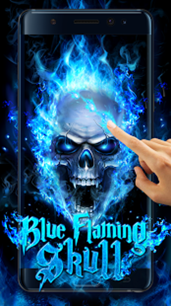 Immagine 1 per Blue Fire Skull Live Wall…