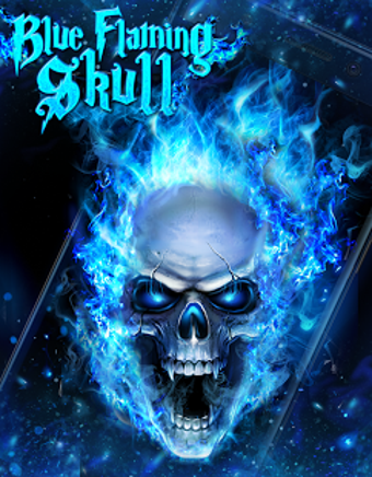 Blue Fire Skull Live Wallpaper