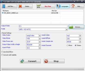 Download Fast MP4 3GP AVI MPG WMV RM MOV FLV Converter for Windows