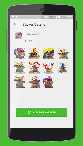 Immagine 0 per Baby Yoda Sticker For Wha…