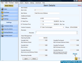 Download Purchase Order Software for Windows