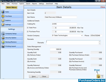 Download Purchase Order Software for Windows