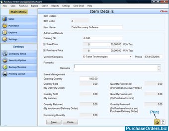 Immagine 0 per Purchase Order Software